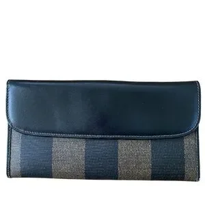 Fendi | Bags | Fendi Pecan Striped Long Bifold Wallet Vintage